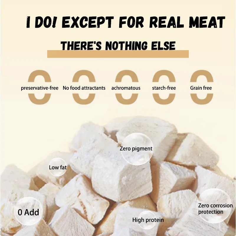 Top Selling Products 2024 Freeze-Dried Pet Snacks Freeze Dried  Chicken Breast Meat Cube Freeze Dried Pet Snack