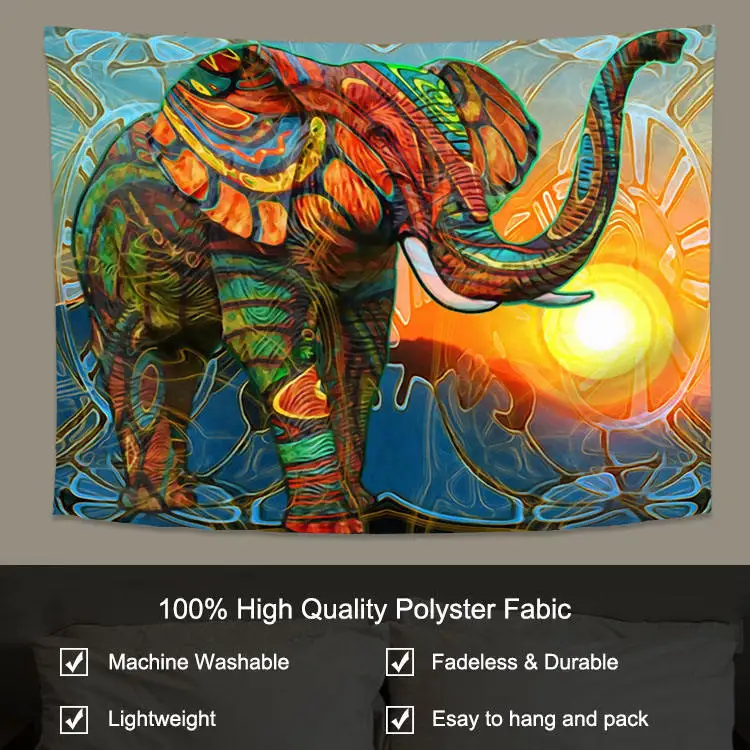 Polyester Peach Skin Machine Washable Wall Hanging Tapestry Digital Print Tapestry