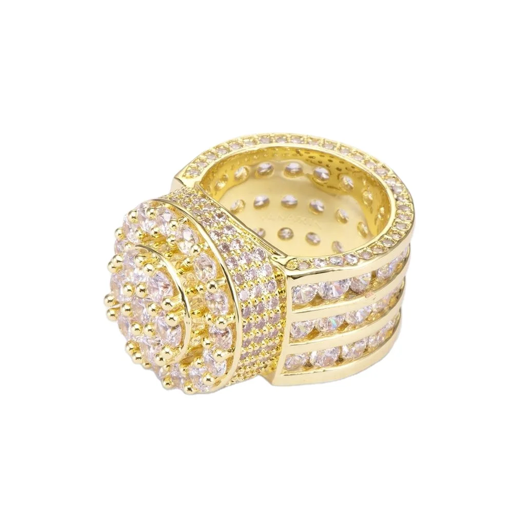 
Gorgeous luxurious jewels silver 925 platinum iced out mens ring 