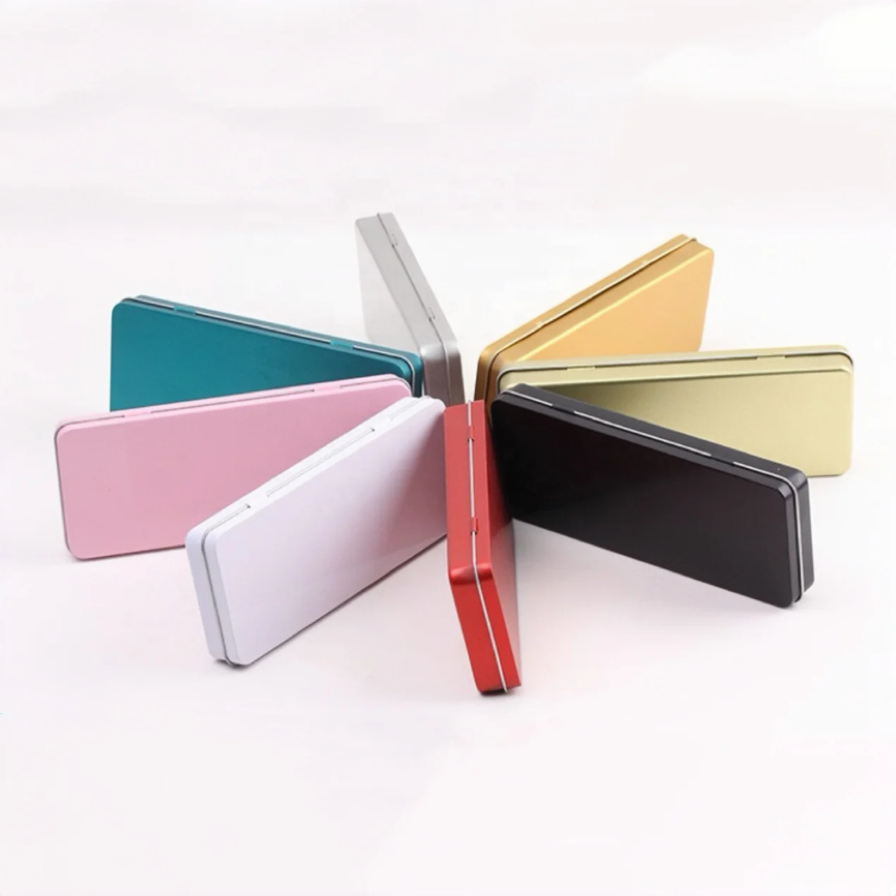 Bulk Hinged Lid Empty Crafts Cards Pencil Box Metal Boxes for Storage