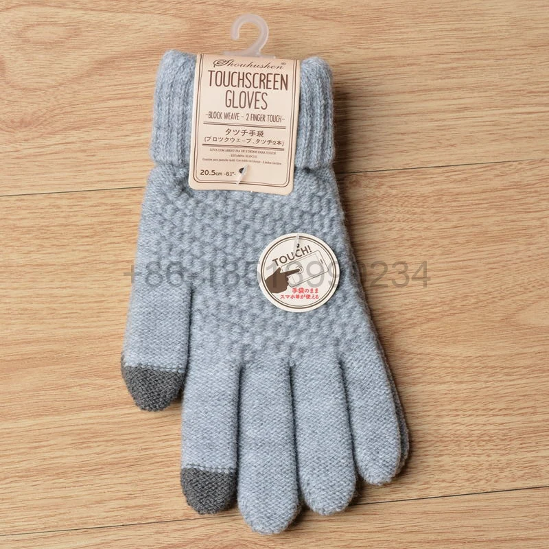 Touch screen gloves jacquard weave winter gloves for women