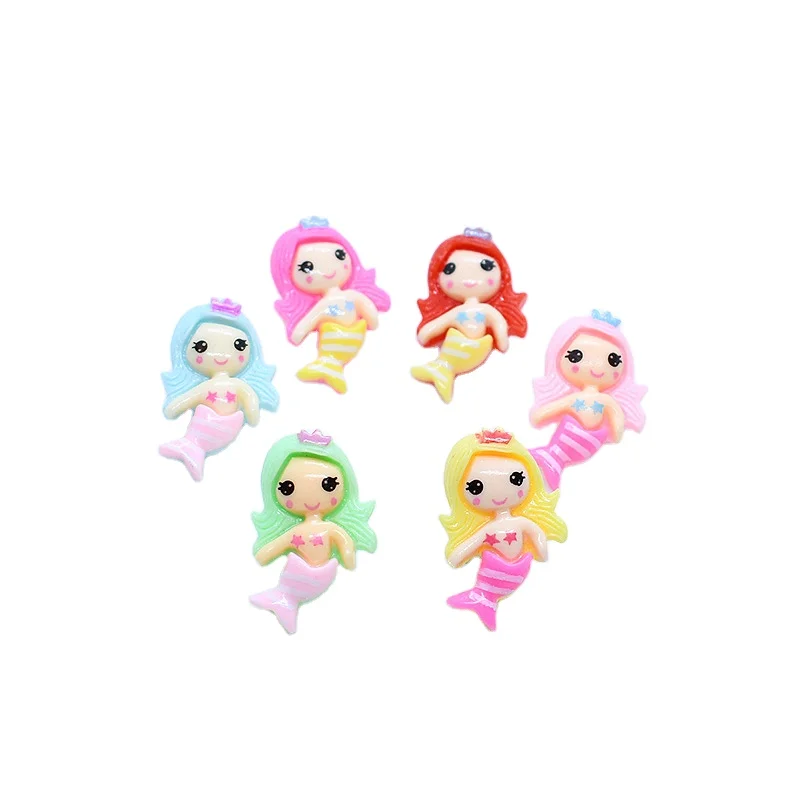 Foreign trade hot-selling mermaid resin accessories hair accessories diy accessories mobile phone shell patch slime material