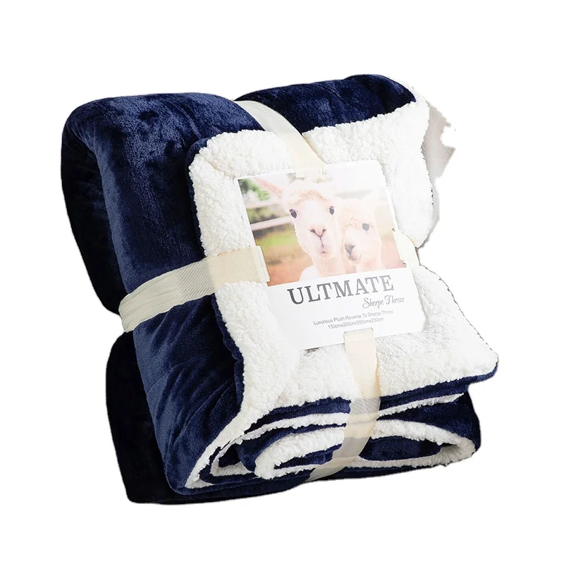 Manufacturer Wholesale Custom High Quality Soft Thick Warm Single Double Bed Oversize Flannel Fleece Sherpa Throw