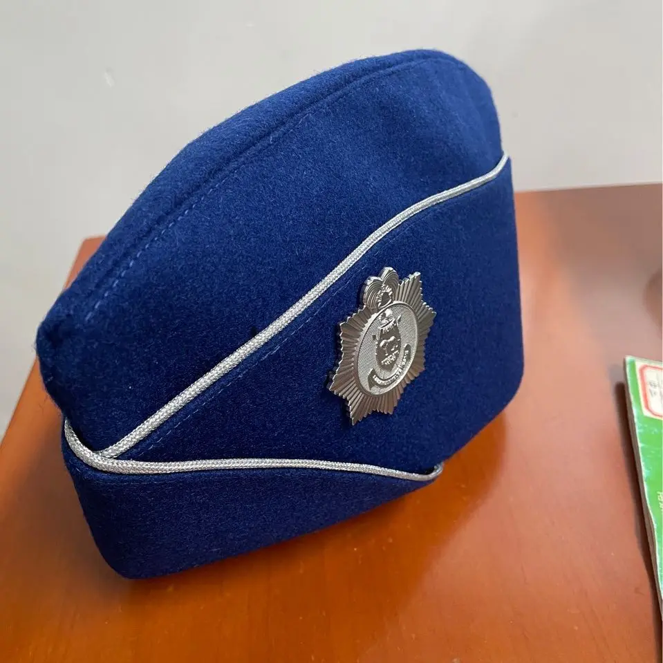 High Quality Custom Size Officers Uniform Side Hat with Silk Material Printed Pattern for Winter Outdoor Use Stock Online Sale