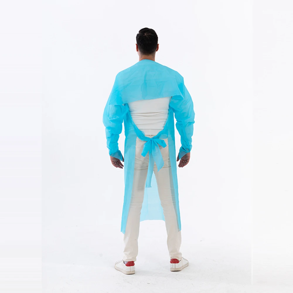 High Quality Cpe Gown Factory Price Cpe Isolation Gown Ce Medical Protective Clothing White  Blue  Green  Yellow Etc Class II