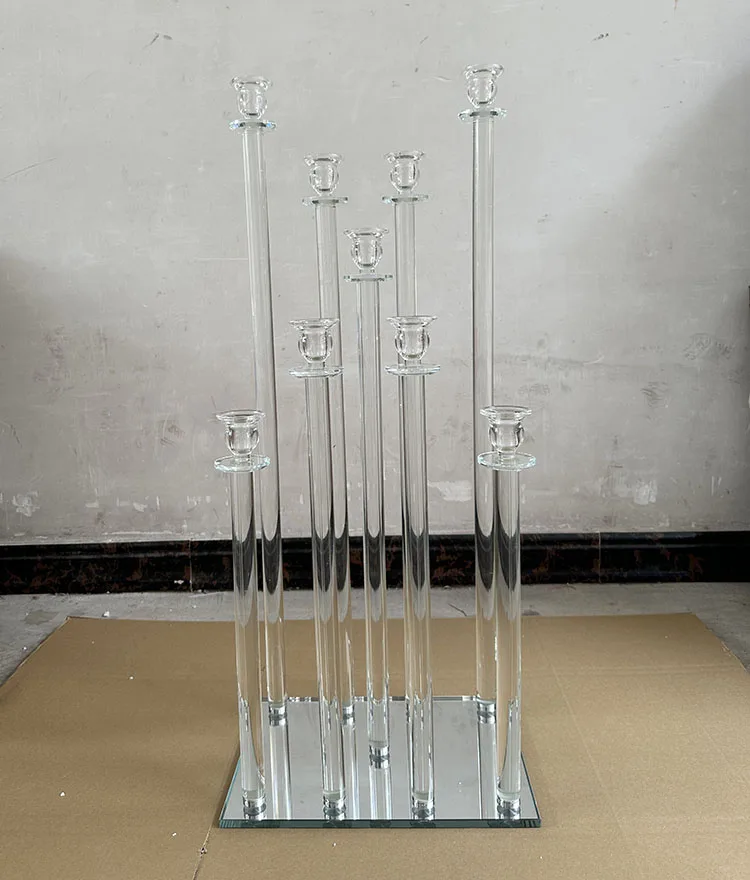 MH-TZ0598  9arm morden crystal  candelabara wedding centerpieces crystal candlestick candle holder