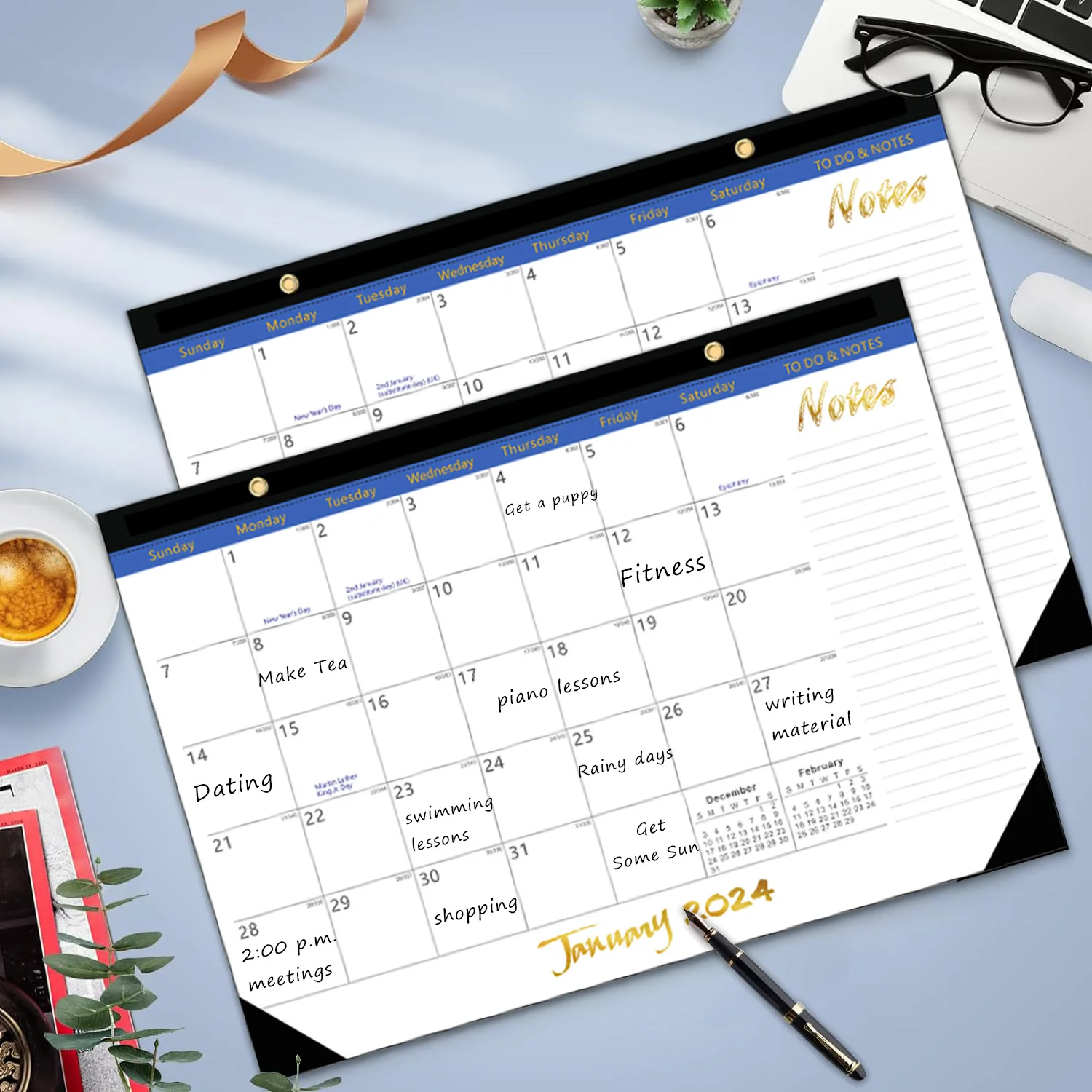 2024-2025 English wall calendar countdown desk calendar Simple creative desk organizer calendar customizable