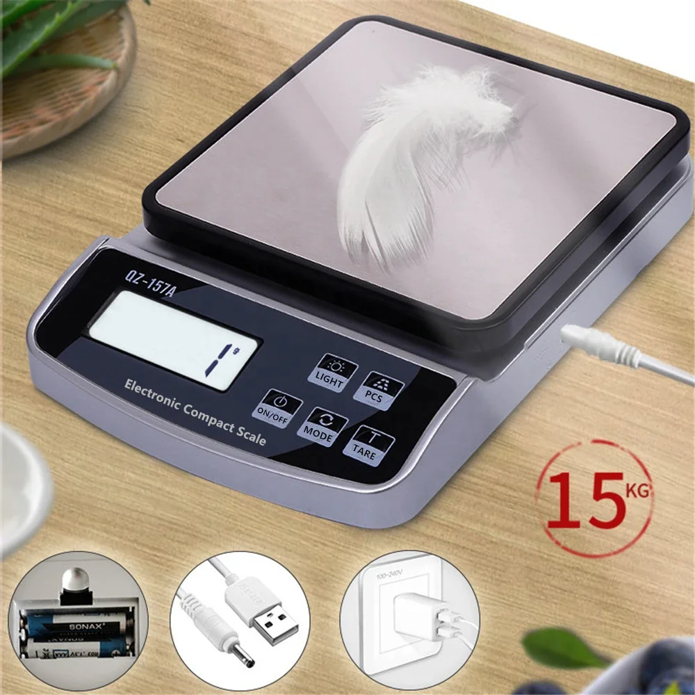 10kg household stainless steel electronic kitchen food scale ingredients baking LCD digital display scale kitchen weight scale