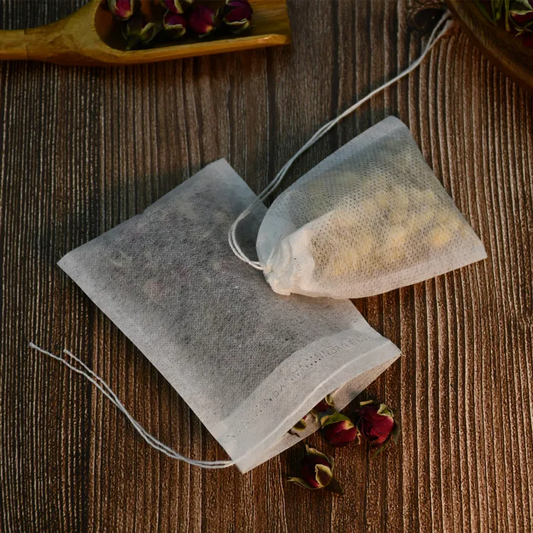 
Custom Food Safe Grade empty Non woven Fabric Packing Tea Bag with drawstring 
