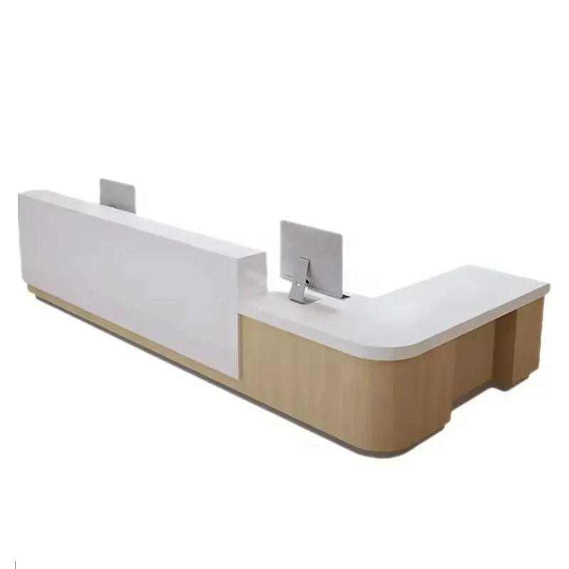 Customize Modern Front Desk Reception Counter Doctors Office Wooden Hospital L Shaped Reception Desk