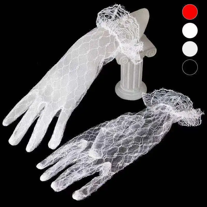 Three-piece Bridal Wedding Dress Skirt Veil White Glove Accessories For