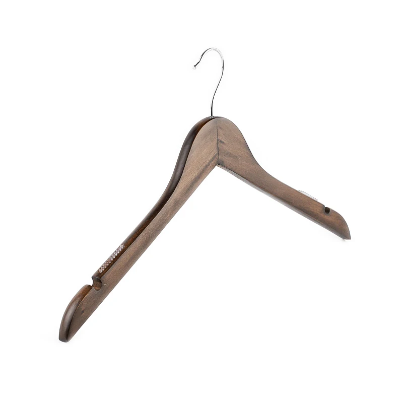 Wholesale Vintage Style Anti-slip Shoulder  Flat Shape Suit Shirt Hanger For Display