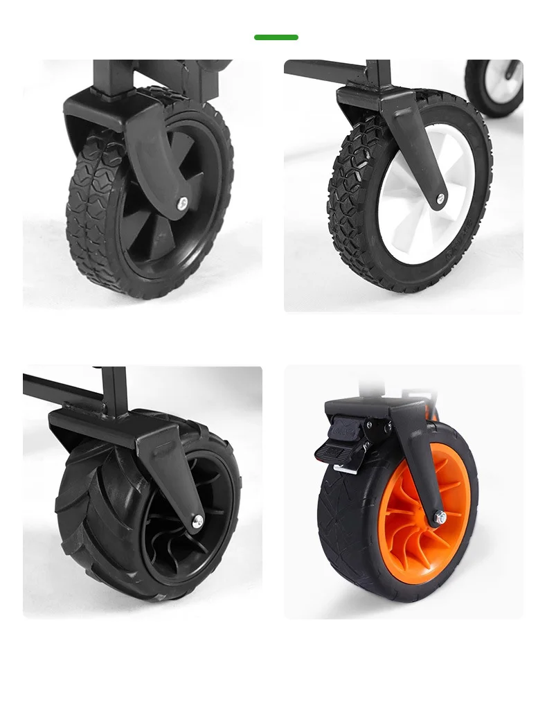 Outdoor Camping Carts Four-Wheeled Portable Folding Camping Carts Large Capacity Storage Fishing Carts Pull Rod Trailer