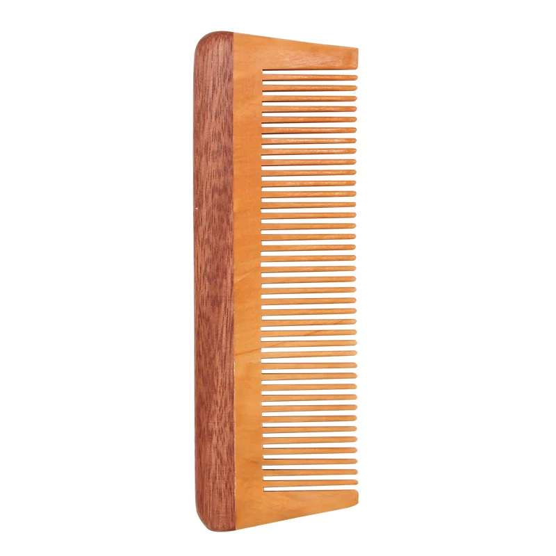 Custom Logo Square Hair Styling Wide Tooth Comb Natural Bamboo Hair Comb Wide Tooth Wholesale
