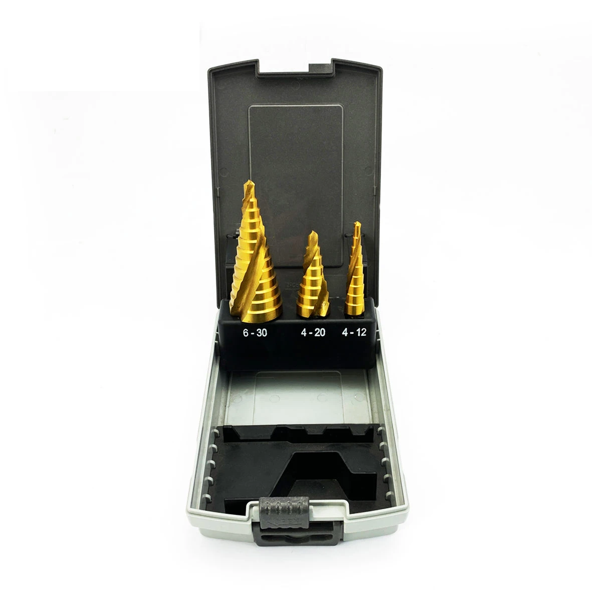 Royal Sino 3 Pcs High Speed Steel Cobalt 5% Large HSS Titan Step Drill Bits For Drilling Metal Hole