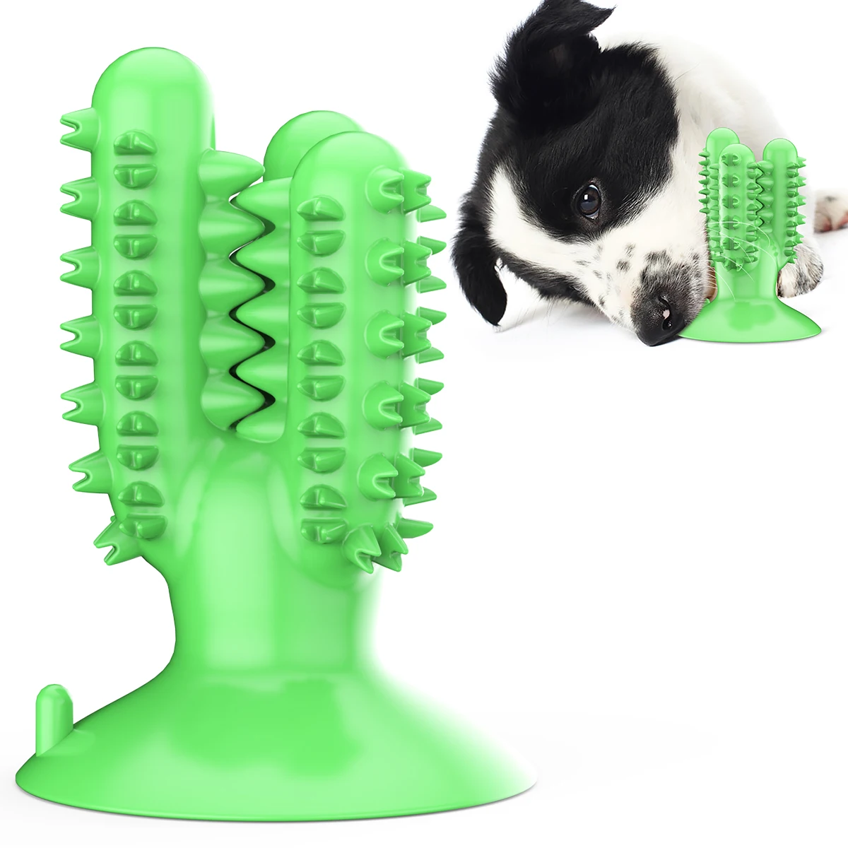
Pet bone toys Durable TPR material with voice dog toothbrush toy customized or wholesale cactus shape toy 