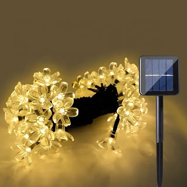Solar Sakura Light 50 LED 8 Modes Flower Fairy Lamp LED Cherry Blossom Lights Outdoor Decoration Solar String Lights