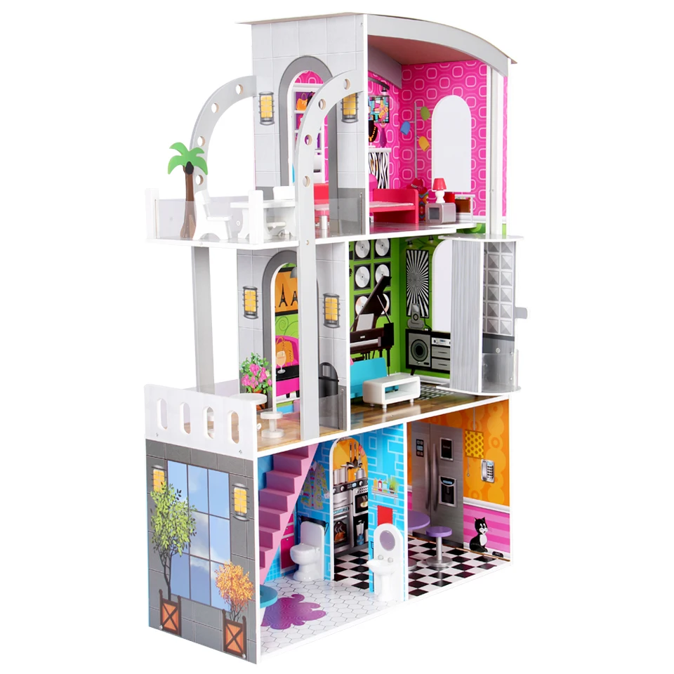 OEM/ODM обслуживание, счастливый семейный кукольный домик с мебельными аксессуарами