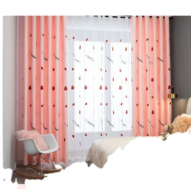 Милая Клубника теплая детская комната спальня готовая занавеска на заказ