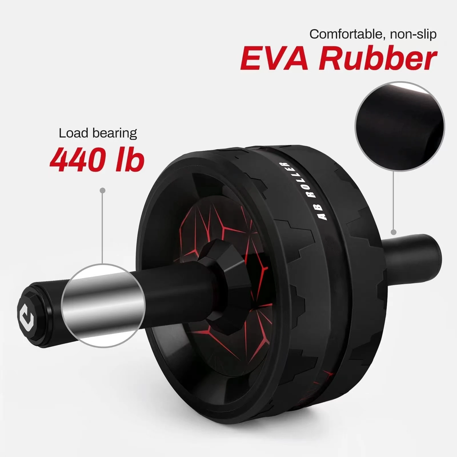 CHOOYOU  Exercise Ab Wheel Roller Fitness Knee Mat Abdominal Muscle Trainer for home gym with