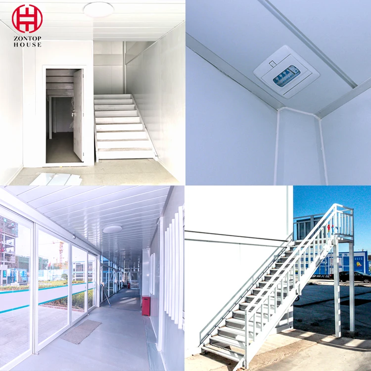 Zontop china modern small ready modular quick concrete hurricane proof two story resort cheap homes container prefab  houses