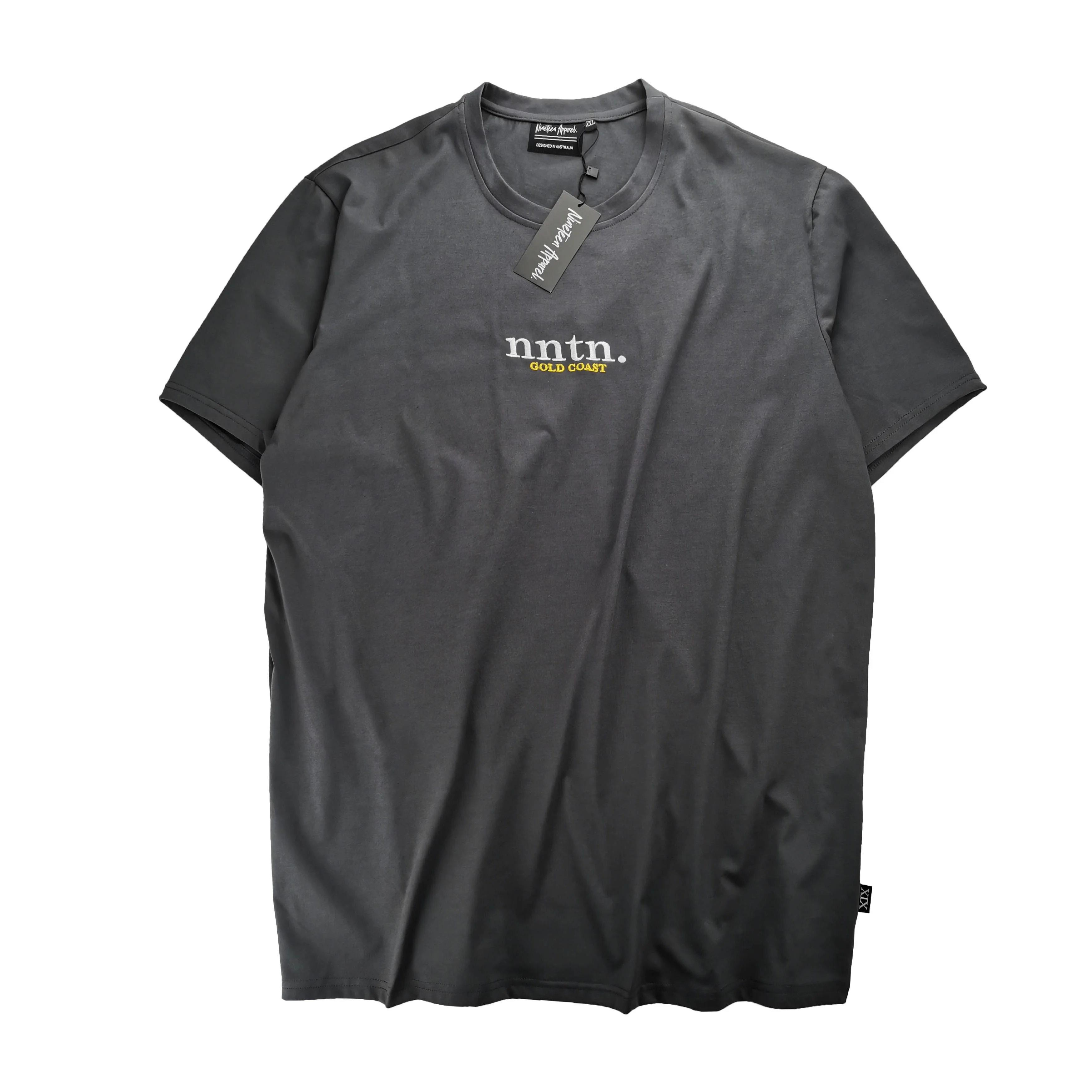 Изготовленный на заказ логотип с бесплатной биркой 100% хлопок черные модные мягкие мужские футболки