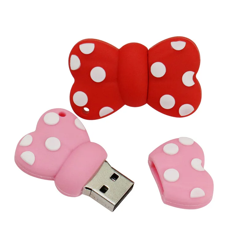 Usb флеш-накопитель в виде мультяшного кота, банта, 4 ГБ, 8 ГБ, 16 ГБ, 32 ГБ, U-диск, карта памяти, милые подарки, красный бант, внешнее хранилище