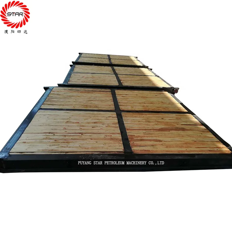 I beam H beam steel and wood flat platform drilling mat for oilfield drilling rig