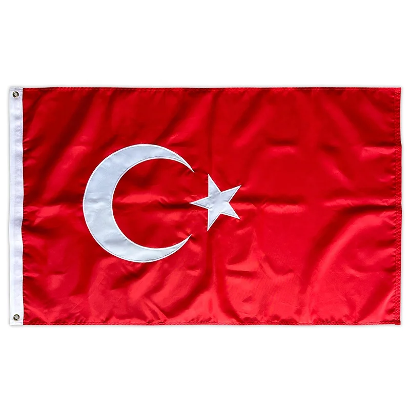 2024 New High Quality Custom Hanging Turkiye Embroidered Custom Wall Flag With Wall Flag For Advertising