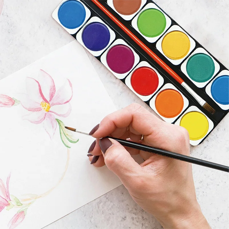 AUREUO Multicolor Eco-friendly 30mm Custom Artist Painting 12Colors Watercolor Paints