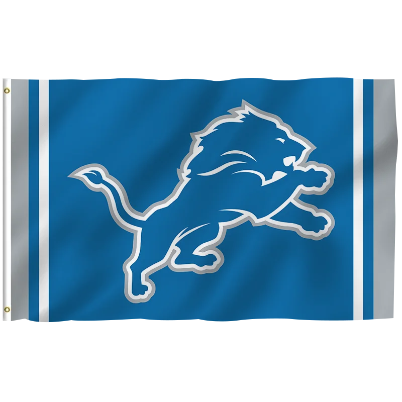 In Stock All Football Team Flag 3x5ft High Quality Custom Design Detroit Lions Banner 100% Polyester Sports Nfl Flag