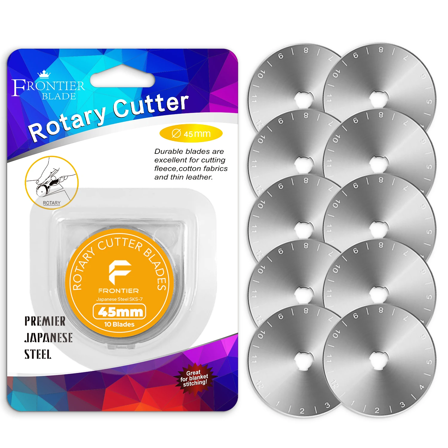 Sharp  Hot Selling 45mm Round Rotary Blade  Steel Waves Blade for Olfa