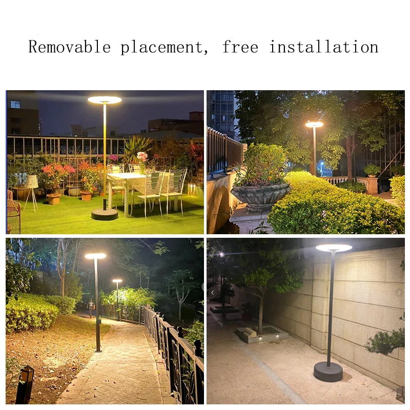 Solar Powered Outdoor Pathway Yard Patio Walkway Driveway Light Street Lights Watering Base Easy to Move LED Solar Garden Lamp