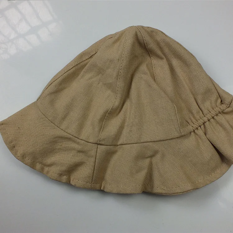 Linen Cotton Toddler Infant Summer Fishing Hats Floofy Sun Beach Bucket Hats