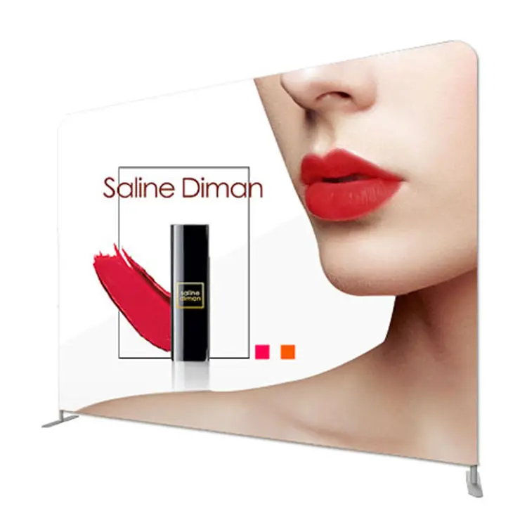 HLY Customized Christmas Theme Exhibition Pillow Case Backdrop Aluminum Alloy Stand Tension Fabric Photo Booth Backdrop