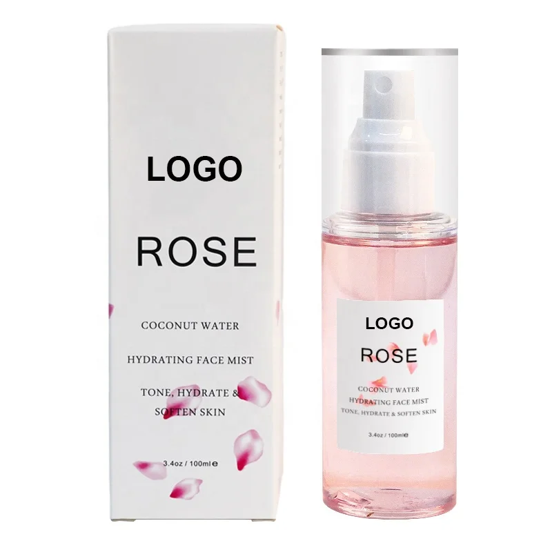 Low Price Wholesale 100ml Private Label Skin  Face Toner Moisturizing Refresh Hydrating Rose Water Spray Mist