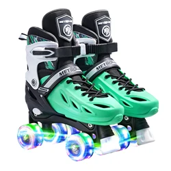 Hot selling kids children flashing wheels quad roller skate for cityrun or in skate park