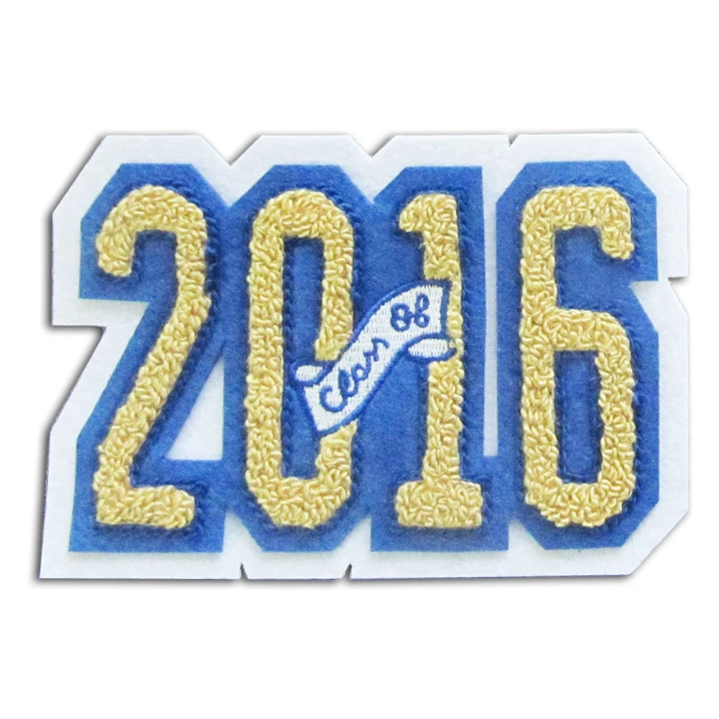 Wholesale custom jacket embroidery red text logo greek number 1913 chenille patch