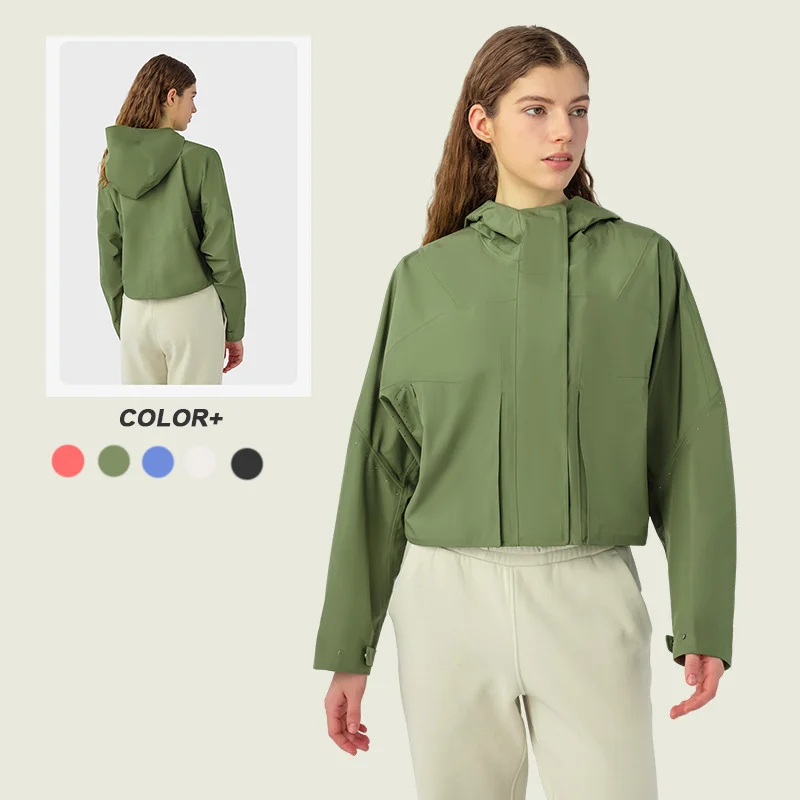 Custom Logo Hiking Outdoor Jacket Coat Water Repellent Windproof Wind Breaker Windbreaker Jacket for Women Stand Sportswear