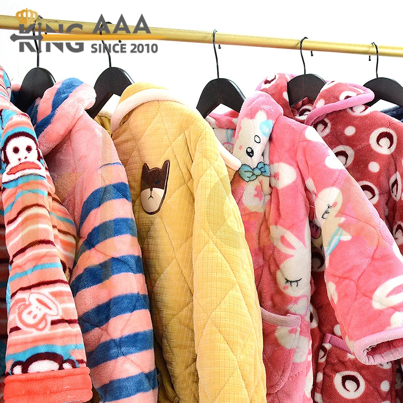 Manufacturer Price Sleepwear Ladies Warm Long Sleeve Home Clothes Second Hand Used Clothes Nightgown Pajamas for Female