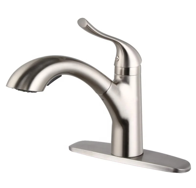 2021 Modern Stainless steel hot and cold mixer sink faucet, spray water down, pull out kitchen faucet