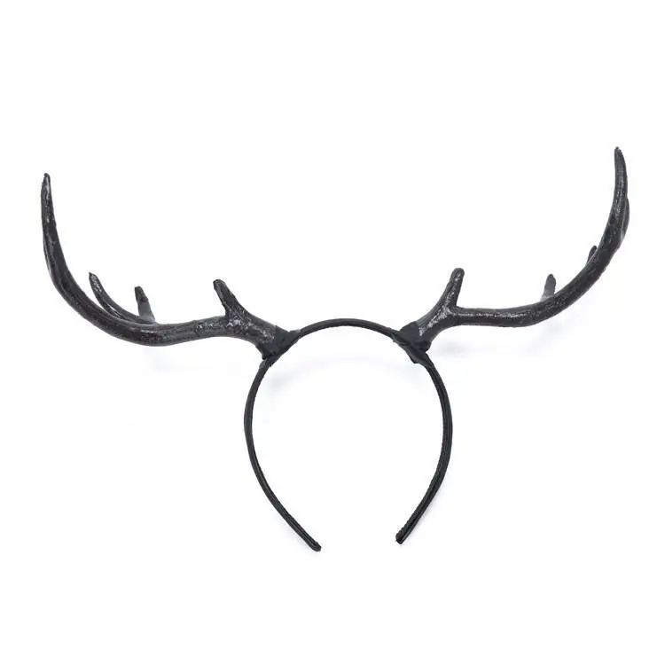 Black Antlers Demon Horns Headband for Halloween Props