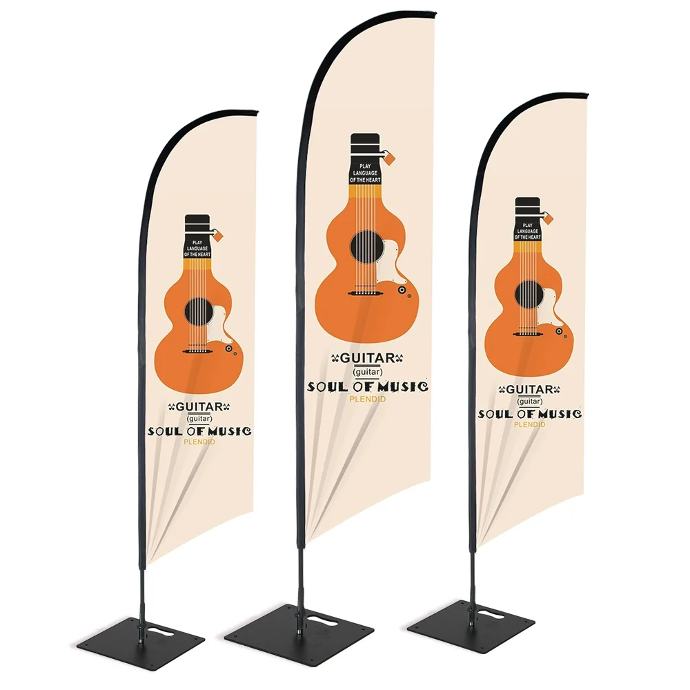 Factory Price Custom Polyester Beach Swooper Feather Banner Sign Flags