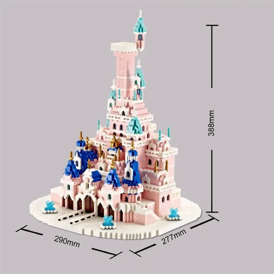YZ Mini Beautiful Fairy Tale Castle Architecture Building Blocks Pink Fantasy House Toy DIY Bricks Kid Christmas Present Gift
