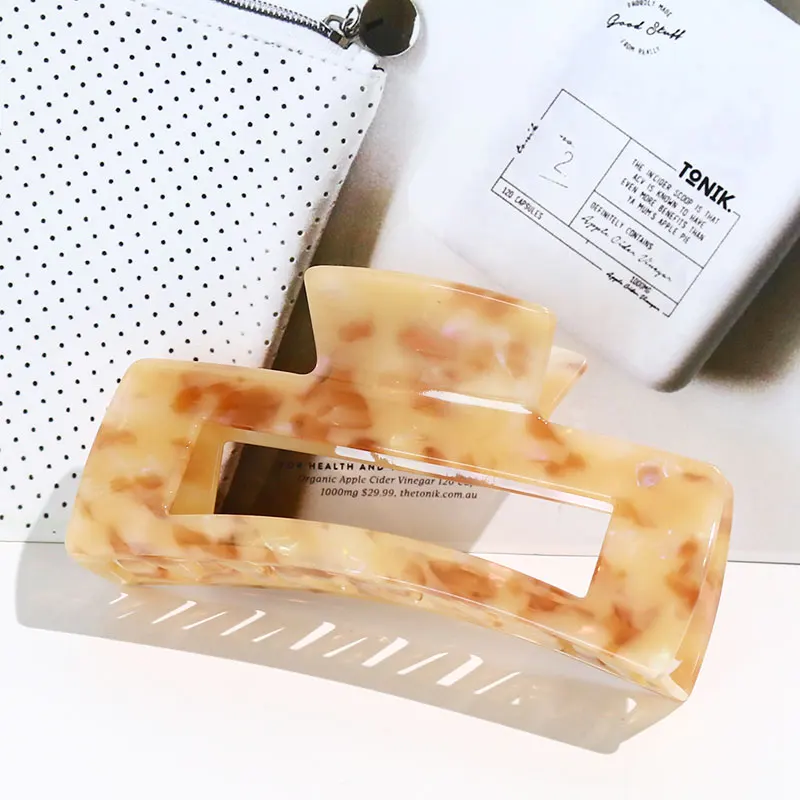 Заколка для волос на заказ крупный зажим 13 см прямоугольной формы из ацетата толстых