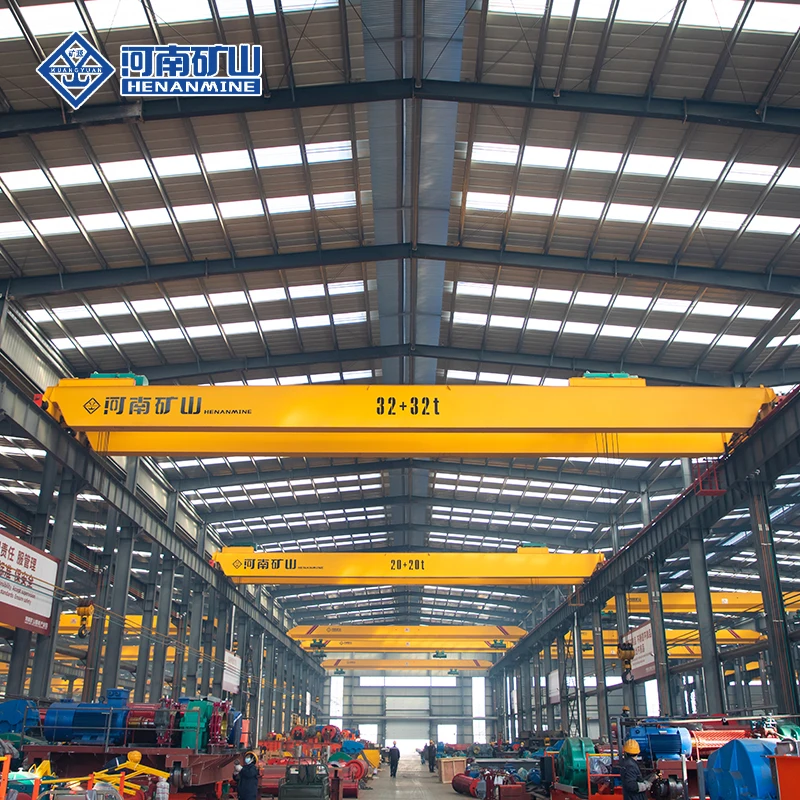 LH Type Hoist Trolley Double Girder Overhead Traveling Crane Electric 5Ton 10Ton 15+15Ton Crane Price