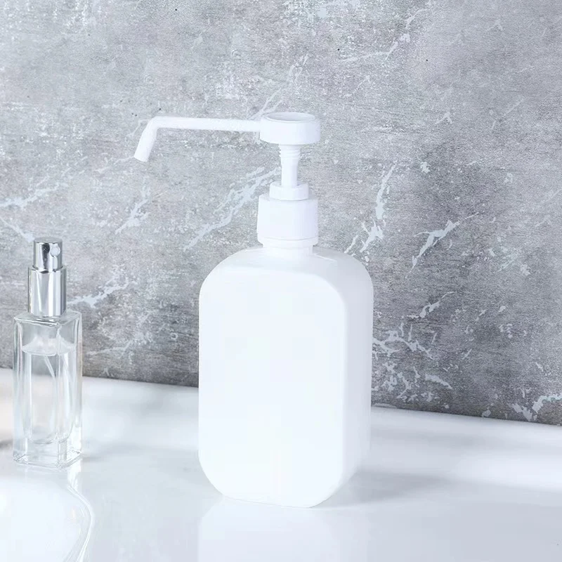High Quality 500ml Flat Square PE Bottle With Pump Incredibly Soft And Smooth Plastic Bottle For Shampoo Lotion & Soap