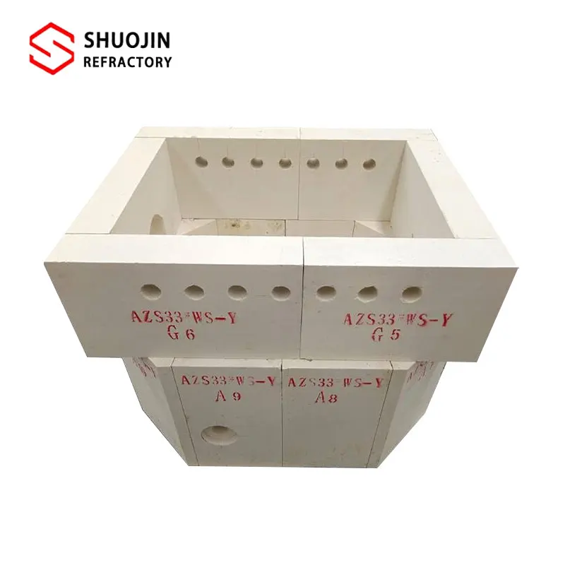 Customizable AZS Zircon Corundum Refractory Brick Recycled for Glass Furnace Punching Moulding Welding Services