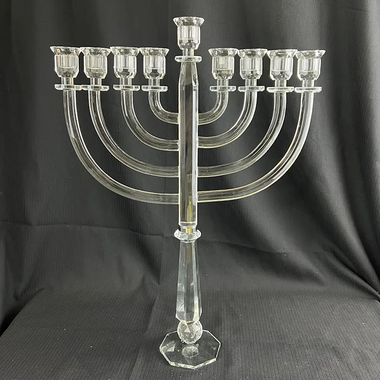 MH-1350 Clear Color 9 Arms Sorelle Crystal Menorah
