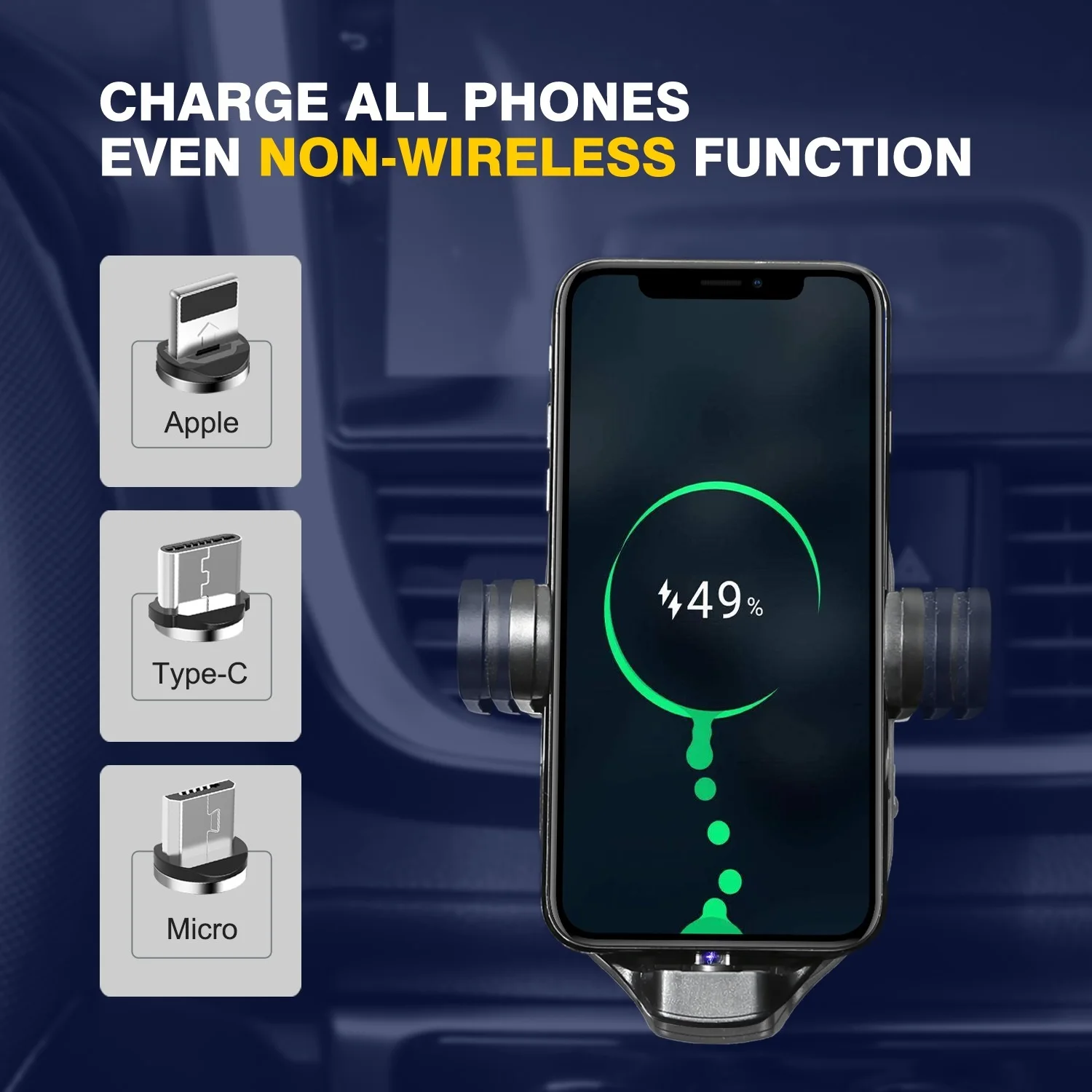 Flexible Qi wireless car charger Trending products new arrivals car wireless charger phone holder For car dashboard